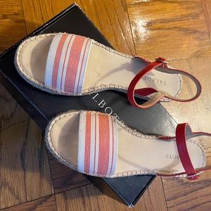 Talbots Ivory/Orange Espadrille Sandals Size 9M